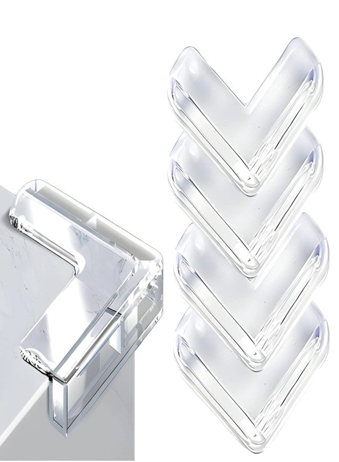 Bembika Baby Safety Corner Protector, Baby Proofing Edge & Corner Guards T-Shaped Transparent Acrylic Protector for Furniture Table Glass Corner Guards for Sharp Edges-(4 Pcs)(L-Shape) - Image 1