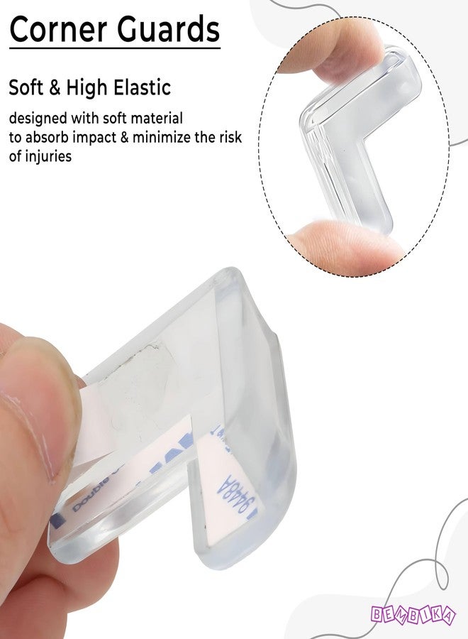 Bembika Baby Safety Corner Protector, Baby Proofing Edge & Corner Guards T-Shaped Transparent Acrylic Protector for Furniture Table Glass Corner Guards for Sharp Edges-(4 Pcs)(L-Shape) - Image 2