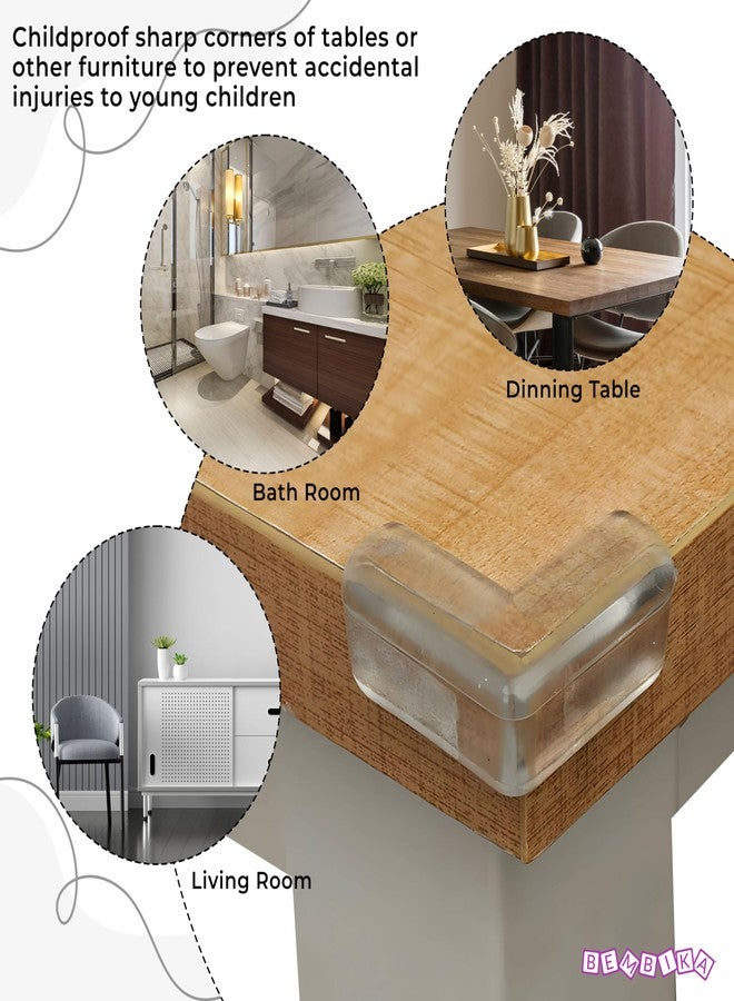Bembika Baby Safety Corner Protector, Baby Proofing Edge & Corner Guards T-Shaped Transparent Acrylic Protector for Furniture Table Glass Corner Guards for Sharp Edges-(4 Pcs)(L-Shape) - Image 3