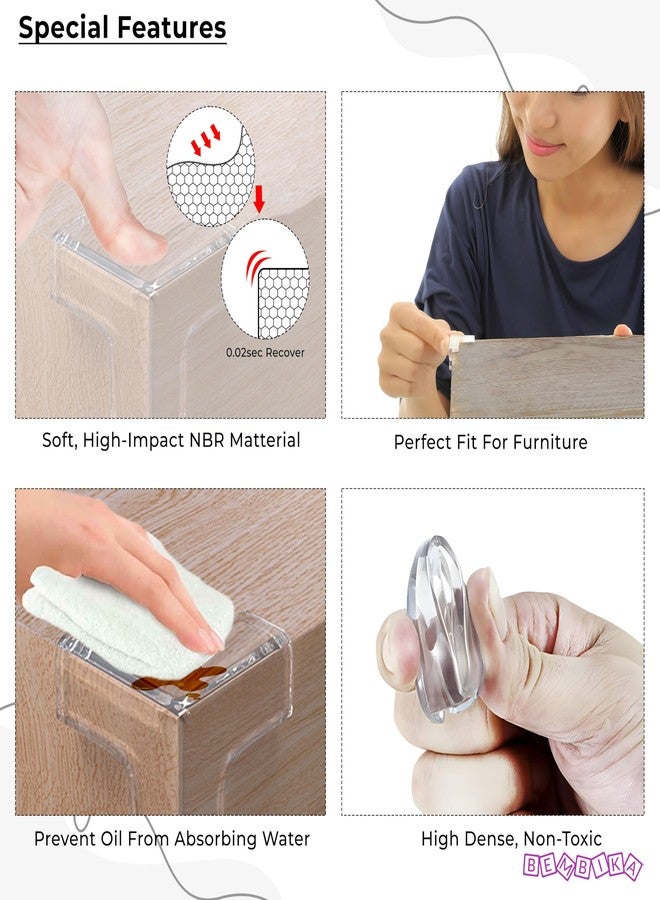 Bembika Baby Safety Corner Protector, Baby Proofing Edge & Corner Guards T-Shaped Transparent Acrylic Protector for Furniture Table Glass Corner Guards for Sharp Edges-(4 Pcs)(L-Shape) - Image 5