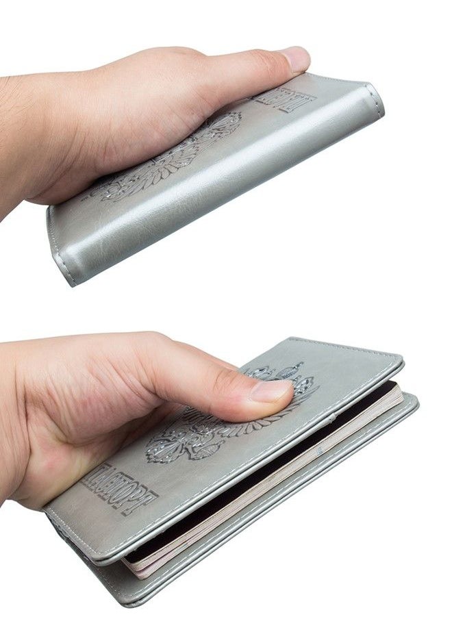 We Happy Travel Passport ID Card Wallet Holder Cover RFID Blocking Leather Purse Case Russia  - Image 4