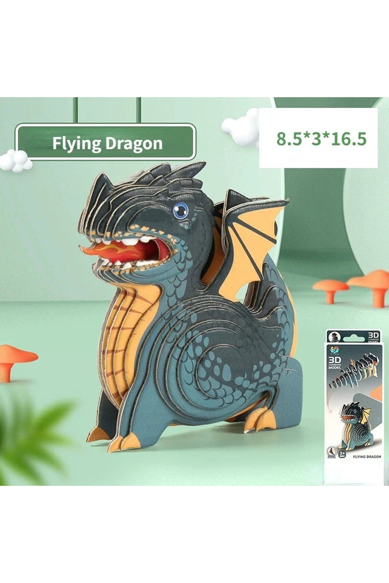 erorex Flying Dragon 3D Jigsaw Puzzles for Kids Jurassic World Dinosaur Educational Toys Paper Animal Puzzl