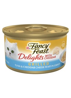 Fancy Feast Y Feast Delights With Cheddar Grilled Tuna And Cheddar Cheese Feast In Wet Cat Food Gravy Cat Food  (Pack Of 24) 3 Oz. Cans  - Image 1