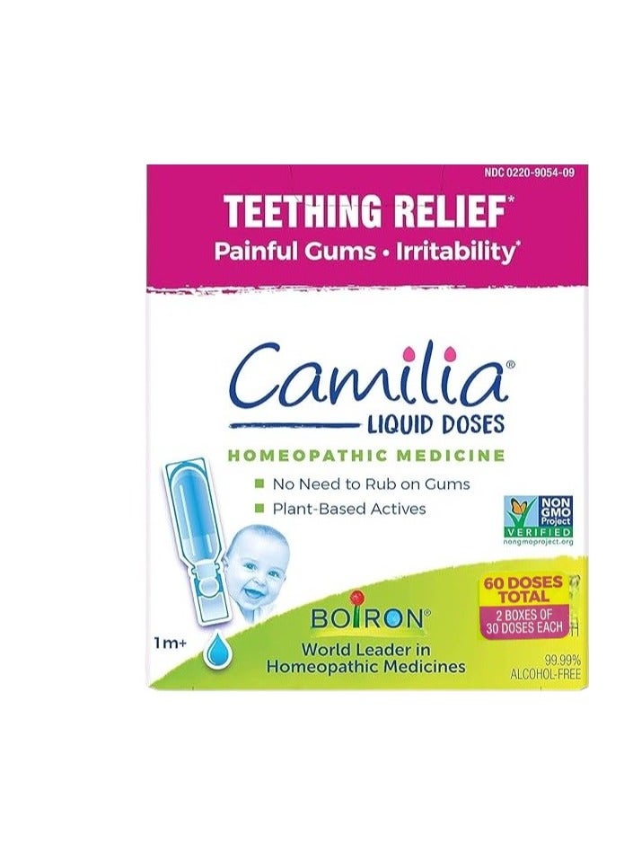 Boiron قطرات التسنين كاميليا لتخفيف آلام اللثة أو تورمها والتهيج لدى الأطفال أثناء النهار والليل - 60 قطعة - Image 1