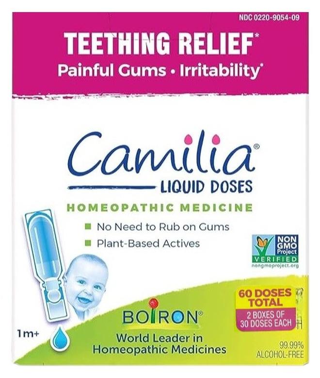 Boiron قطرات التسنين كاميليا لتخفيف آلام اللثة أو تورمها والتهيج لدى الأطفال أثناء النهار والليل - 60 قطعة - Image 1