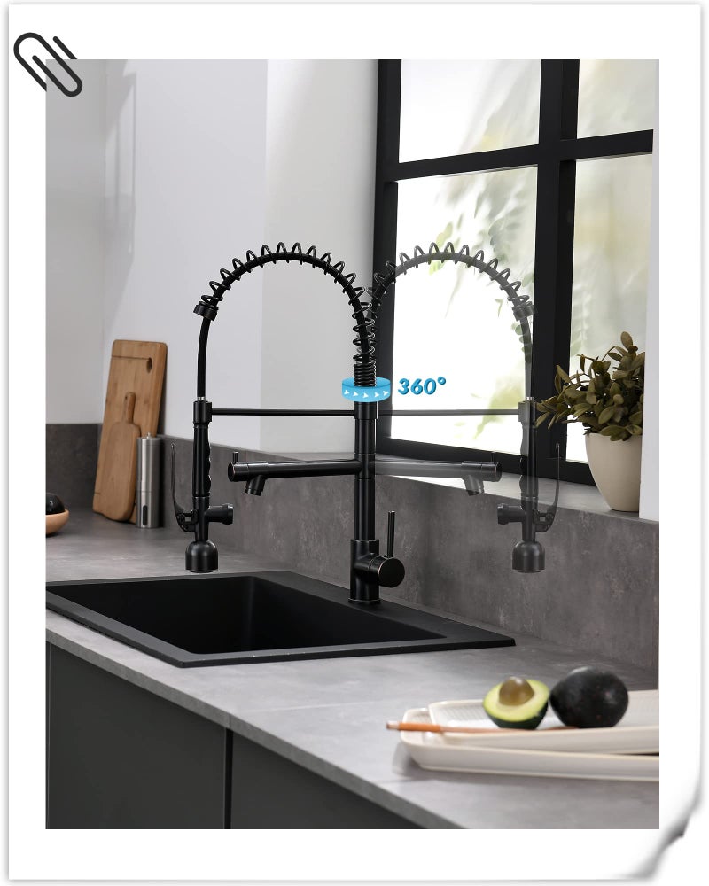 Fapully Commercial Single Handle Pull Down Sprayer Oil Rubbed Bronze Kitchen Faucet, Kitchen Sink Faucet with LED Light - Image 5