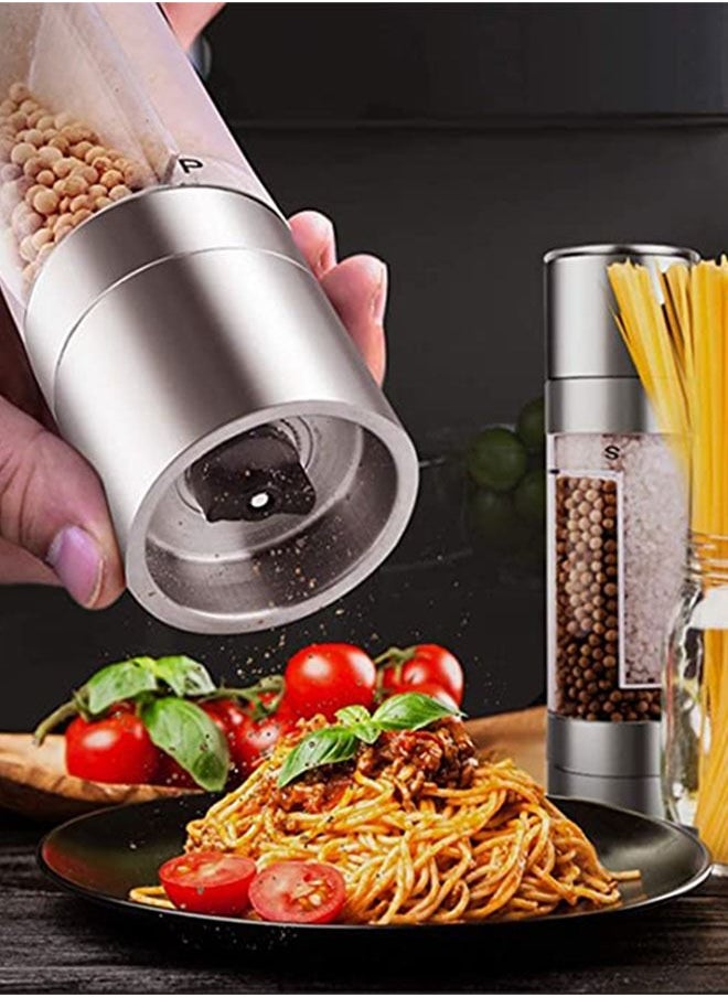 Arabest - Salt and Pepper Grinder 2 in 1 Stainless Steel Pepper Mill and Salt Mill with Adjustable Ceramic Rotor-Sea Salt Black Pepper Fits in Home Kitchen Barbecue - Image 1