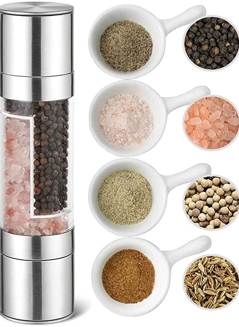 Arabest - Salt and Pepper Grinder 2 in 1 Stainless Steel Pepper Mill and Salt Mill with Adjustable Ceramic Rotor-Sea Salt Black Pepper Fits in Home Kitchen Barbecue - Image 1