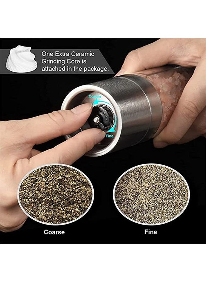 Arabest - Salt and Pepper Grinder 2 in 1 Stainless Steel Pepper Mill and Salt Mill with Adjustable Ceramic Rotor-Sea Salt Black Pepper Fits in Home Kitchen Barbecue - Image 1