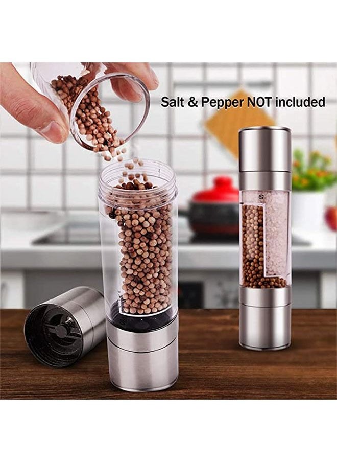 Arabest - Salt and Pepper Grinder 2 in 1 Stainless Steel Pepper Mill and Salt Mill with Adjustable Ceramic Rotor-Sea Salt Black Pepper Fits in Home Kitchen Barbecue - Image 1