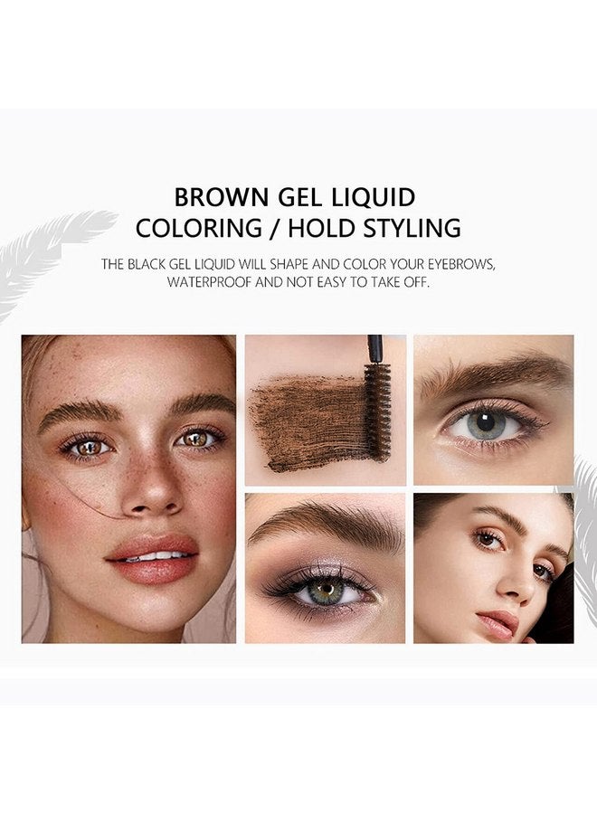 DAGEDA DAGEDA 2Pcs Eyebrow Setting Gel, Eyebrow Brow Fix Gel, Waterproof and Sweat-Proof, Eyebrow Repair Liquid Brows Styling Beauty Salon Home Use Makeup, 1.81oz (Light Brown and Dark Brown)  - Image 4