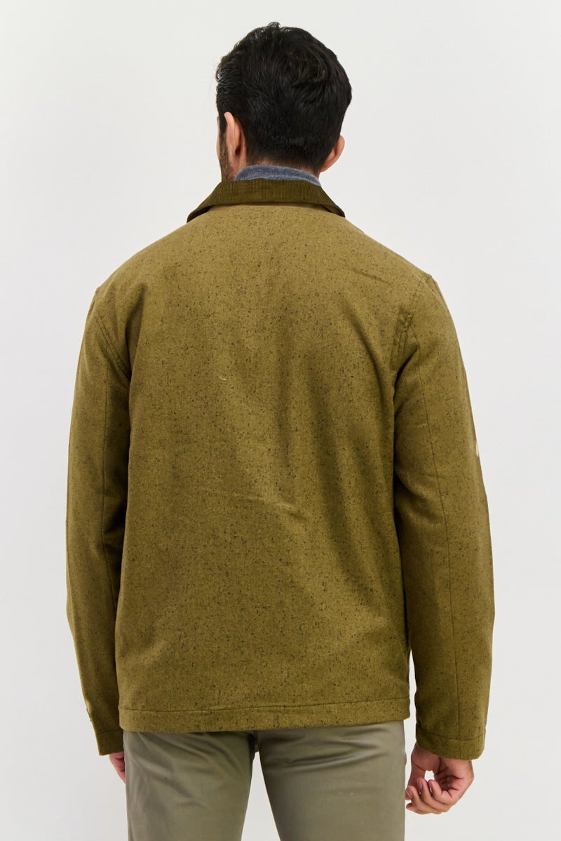 Lyle & Scott Men Embroidered Logo Jacket Shirt, Olive  - Image 3