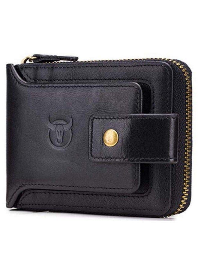 Contacts Men's RFID Blocking Wallet | Genuine Leather Wallet for Men with Rakhi | Gift Set for Brother, Combo (Black)‚Ä¶ - Image 1