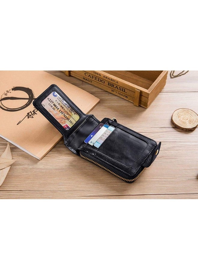 Contacts Men's RFID Blocking Wallet | Genuine Leather Wallet for Men with Rakhi | Gift Set for Brother, Combo (Black)‚Ä¶ - Image 3