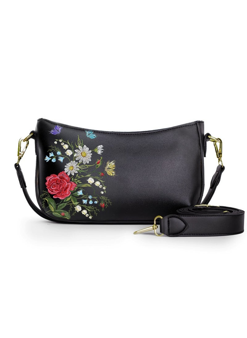 Tat 26-The Red Roses Crossbody bags Black  - Image 1