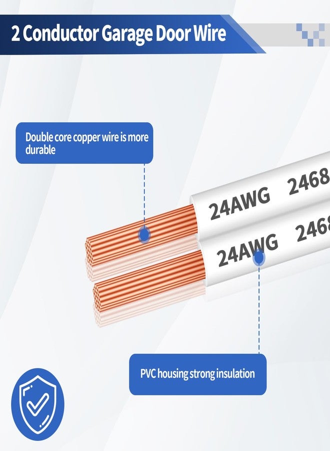 OXDFK 100 FT 24 AWG Universal Garage Door Wire, 2-Conductor Bell Wire for Garage Door Sensors, Garages Doors Opener Wires, Extension Cable Wires Cord Line for Control Station and Sensor - Image 3