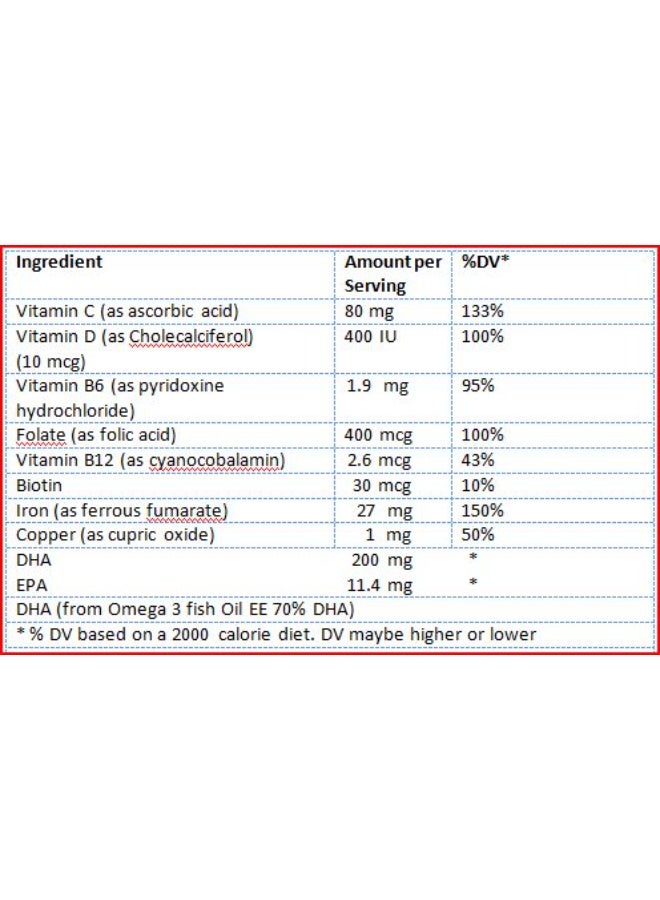 Vita Gestat Plus Omega 3 Soft Gelatin Capsules 30's - Image 2