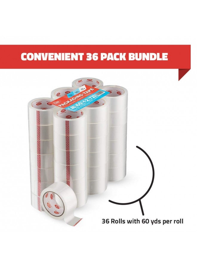 Simply Cool Simply Cool Clear Packing Tape Refill Rolls Bulk 36 Pack of 60 Yards Per Roll Strong Industrial Heavy Duty Packaging Tape Moving Sealing Boxes & Shipping 2160 Yards Total 1.97 Mil Thick 1.88 Wide  - Image 4