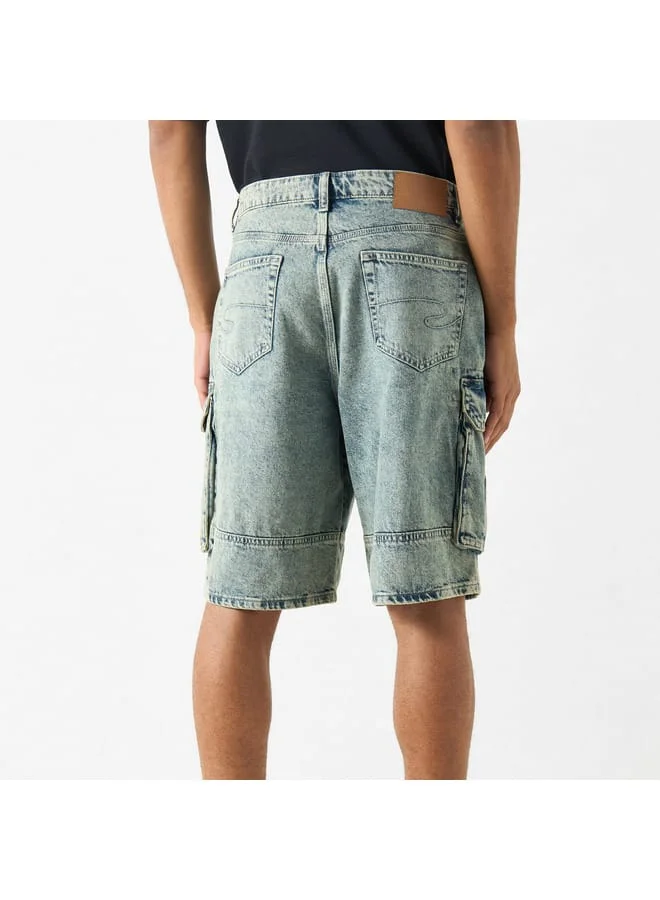 Lee Cooper Lee Cooper Solid Denim Cargo Shorts