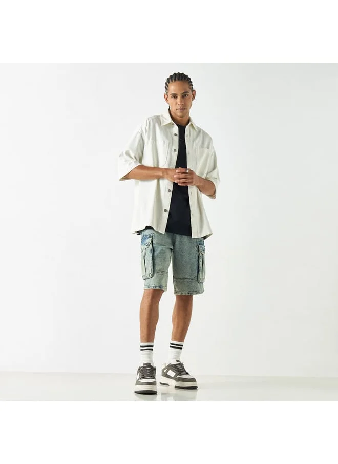 Lee Cooper Lee Cooper Solid Denim Cargo Shorts