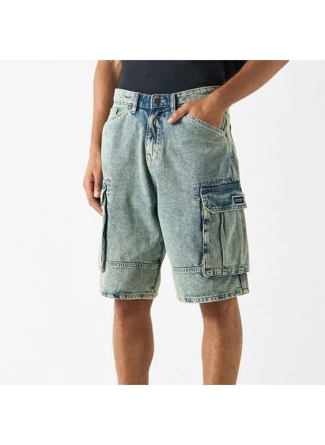 Lee Cooper Lee Cooper Solid Denim Cargo Shorts