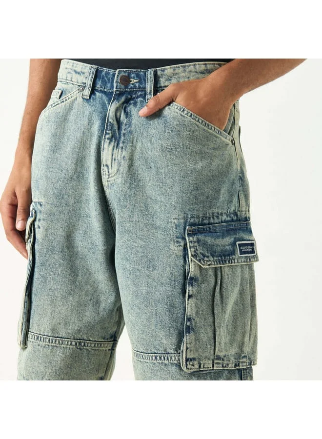 Lee Cooper Lee Cooper Solid Denim Cargo Shorts