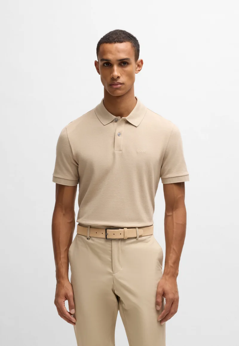 BOSS Brown Suede belt with logo and gunmetal buckle for Men | Best Price UAE