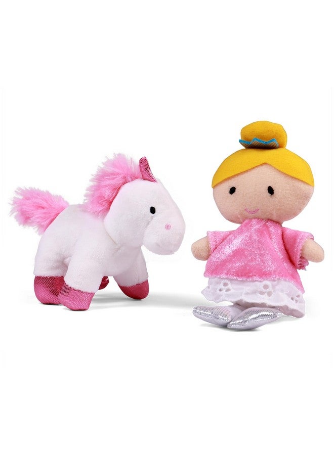 غاند مجموعة ألعاب بيبي جند الناعمة، قلعة الأميرة، مجموعة ألعاب محشوة من 5 قطع مع خشخشة وأصوات صرير وألعاب محشوة خشخشة، لعبة حسية للأطفال والمواليد الجدد، 7 بوصات - Image 3