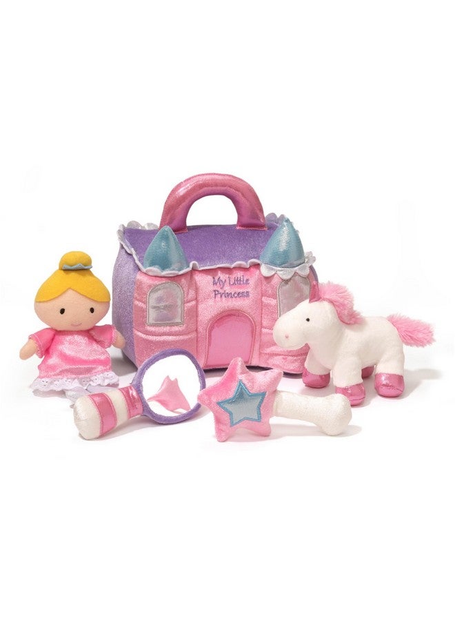 غاند مجموعة ألعاب بيبي جند الناعمة، قلعة الأميرة، مجموعة ألعاب محشوة من 5 قطع مع خشخشة وأصوات صرير وألعاب محشوة خشخشة، لعبة حسية للأطفال والمواليد الجدد، 7 بوصات - Image 1