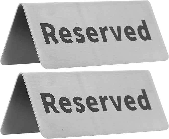 Triangle Table Topper Sign Generic Stainless Steel Double Sided Table Top Sign Elegant Modern ...