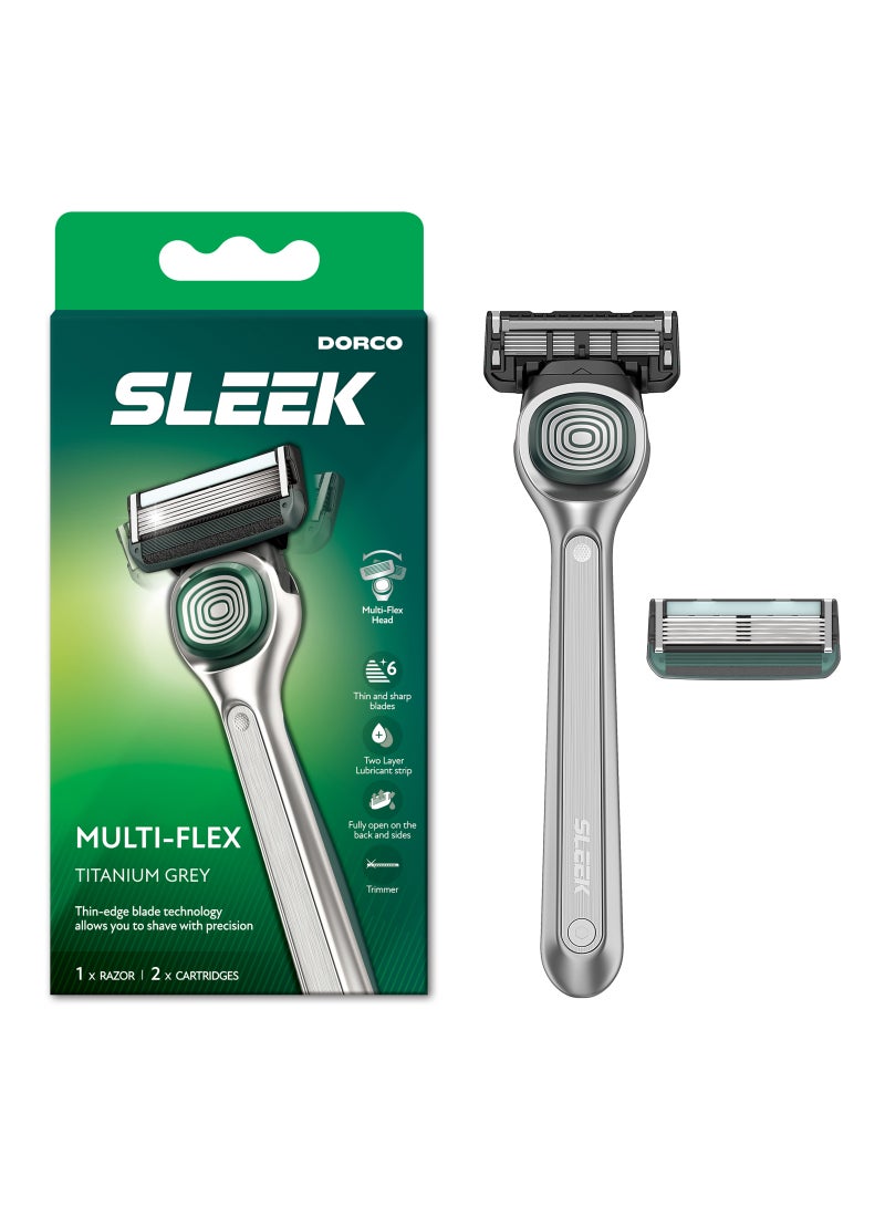 DORCO Sleek6 Multi-Flex Men System Razor Plus 2 Catridges - Image 1