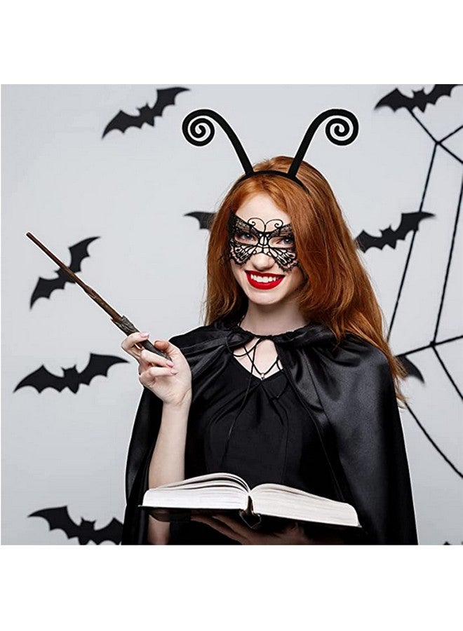 Asekonc Butterfly Antenna Headband With Butterfly Lace Mask For Halloween Party Cosplay Butterfly Wings Costume Accessory Black - Image 4