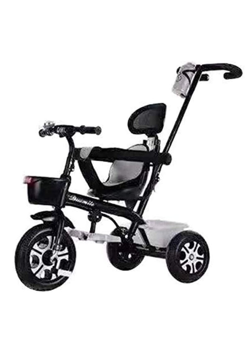 NTECH Kids Tricycles For 1 To 6 Years Old Baby Trike Kid's Ride On Tricycle With Push Bar 3 Wheels Bike For Boys and Girls 3 Wheels Toddler Tricycle (Black) - Image 2