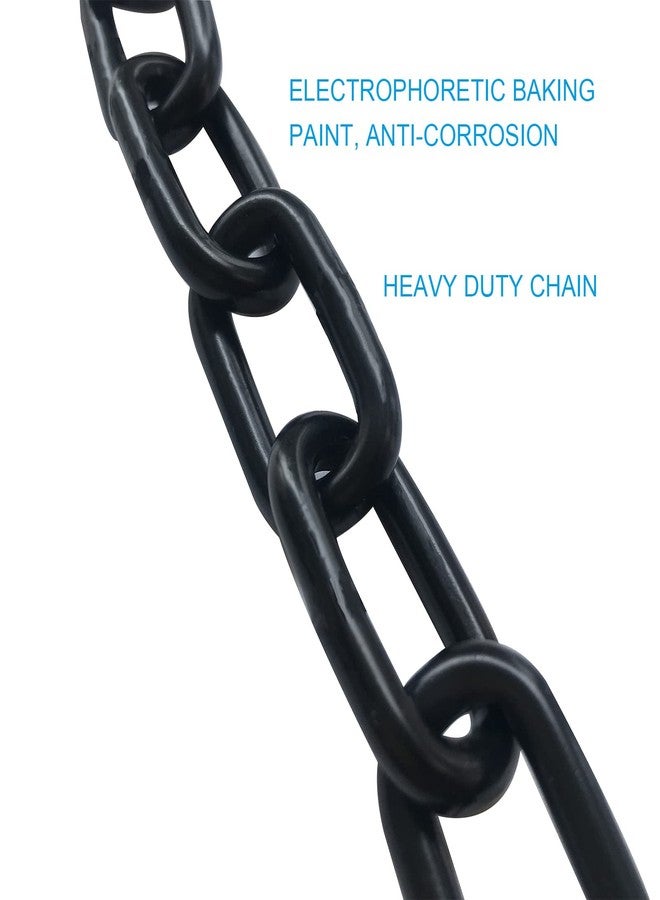 MIKMAYTOO Black Heavy Duty Hanging Chains with 2 Carabiners, Chair Hardware for Indoor Outdoor Playground Hammock Punching Bags 800 LB Capacity Small Chain Double Clips (Black Metal-1 PCS) - Image 2
