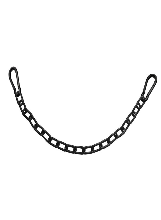 MIKMAYTOO Black Heavy Duty Hanging Chains with 2 Carabiners, Chair Hardware for Indoor Outdoor Playground Hammock Punching Bags 800 LB Capacity Small Chain Double Clips (Black Metal-1 PCS) - Image 1