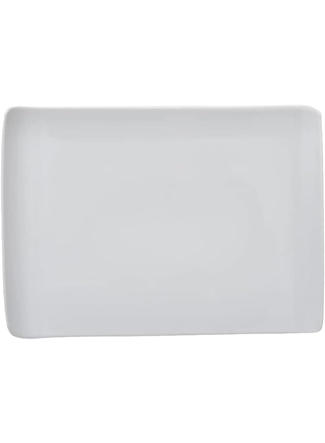 Rosa By Fathy Mahmoud White Porcelain Flat Tray With Durable Material For Home 35 ×22×2.5 cm - Image 3