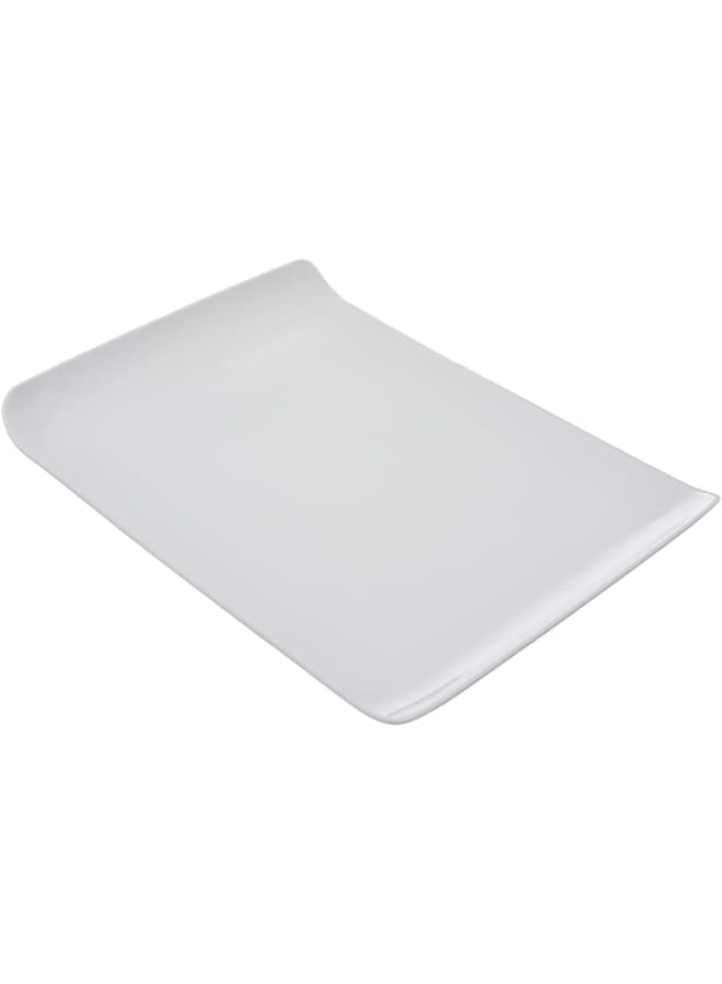 Rosa By Fathy Mahmoud White Porcelain Flat Tray With Durable Material For Home 35 ×22×2.5 cm - Image 2