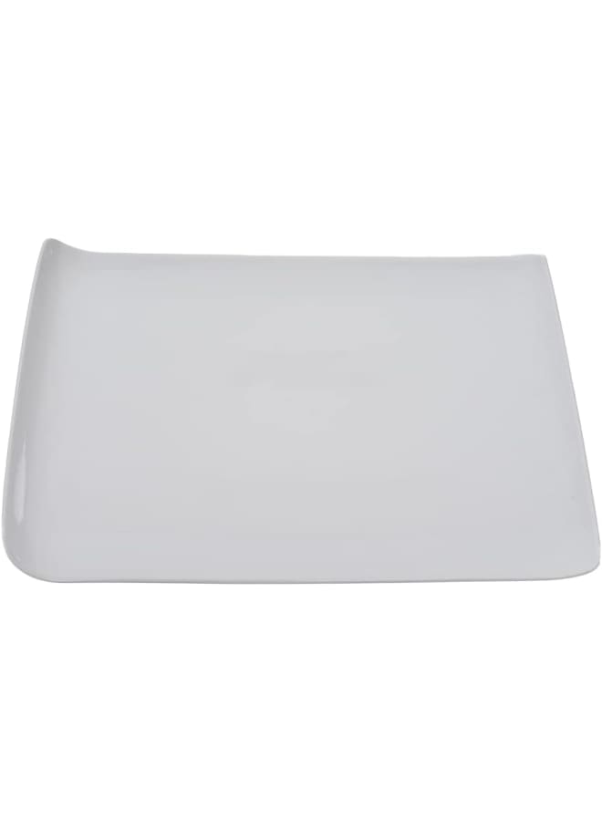 Rosa By Fathy Mahmoud White Porcelain Flat Tray With Durable Material For Home 35 ×22×2.5 cm - Image 1