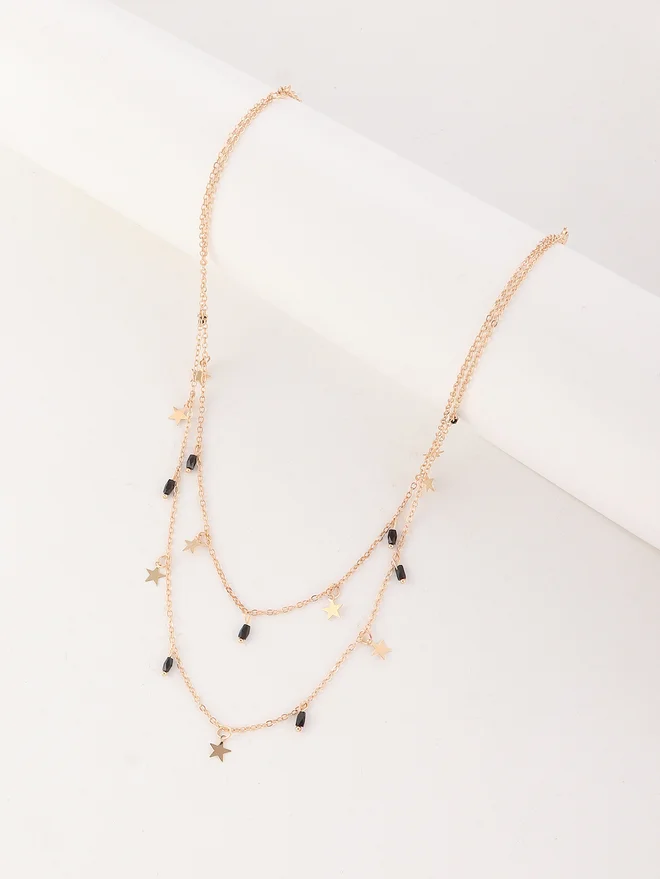 تايك تو Take Two Double Layered Star Pendant Necklace