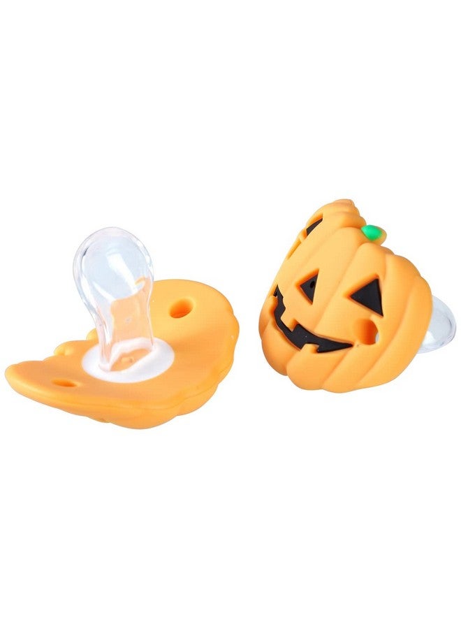 بيناري ايه بي سي لهاية أطفال على شكل قرع الهالوين من BinaryABC، حلمة أطفال من السيليكون للهالوين، هدايا لحفلات الهالوين، قطعتان - Image 2
