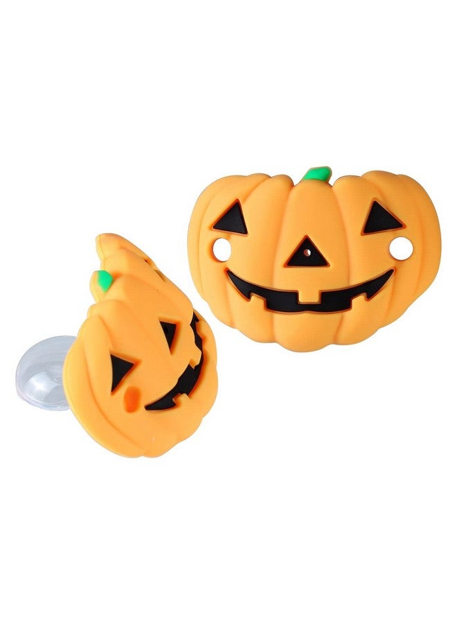 بيناري ايه بي سي لهاية أطفال على شكل قرع الهالوين من BinaryABC، حلمة أطفال من السيليكون للهالوين، هدايا لحفلات الهالوين، قطعتان - Image 3