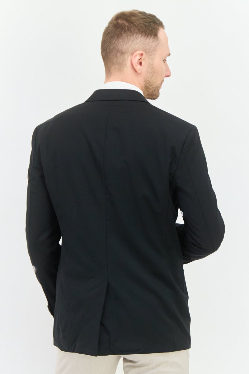 HUGO by Hugo Boss Hugo x Mr Bathing Ape Men Regular Fit Solid Formal Blazer, Black  - Image 3