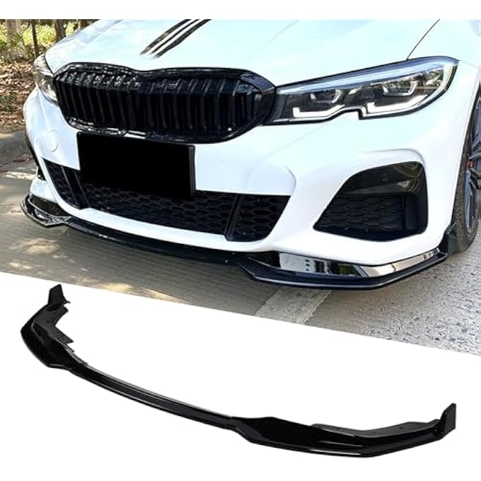 Depisuta Sporty 3PCS Front Bumper Protector Lip Diffuser Kit, ABS Material, Fit for 3 Series G20 G21 M Pack Prefacelift 2019-2022, with Easy No-Drill Installation (Bright Black) - Image 5