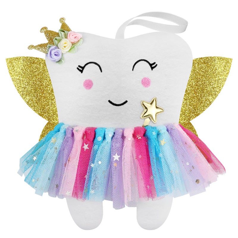 Malihome Beautiful Tooth Fairy Pillow Colorful Skirt Tooth Fairy Doll Lost Teeth Keepsake Gift for Kids - Image 2