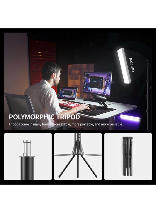 RaLeno 【LED Softbox】 Photography Lighting Kit, 16'' Photo Studio Equipment with 50W 5500K Bulb, Continuous Lighting System for Video Recording and Photography Shooting - Image 4