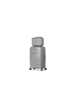 Luggage Trolley Bags Set Of 2 Pieces For Cabin With 8 Spinner Wheels TSA Lock - Grey - pzsku/ZBD0EF144A1E012AD3BF4Z/45/1744108807/bd36bda5-0c57-43ea-a1e2-9366d72b793b