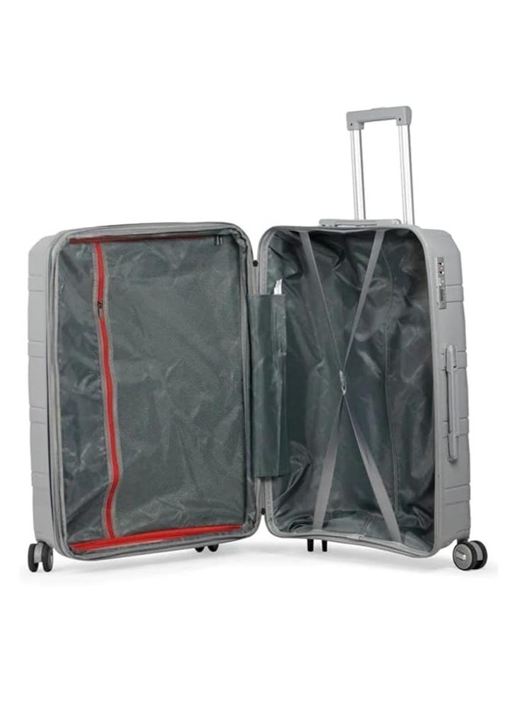 Luggage Trolley Bags Set Of 2 Pieces For Cabin With 8 Spinner Wheels TSA Lock - Grey