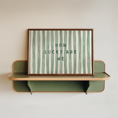 SHEWANT ART Trendy Wall Art How Lucky are We Positive Quote Inspirational Poster Canvas Print Green Preppy Wall Art Minimalist Girly Aesthetic Room Decor for Bedroom Office Apartment Dorm, Unframed 24"x16" - Image 5