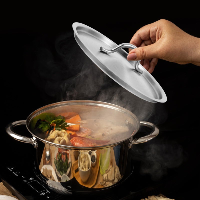Universal 22cm Stainless Steel Pot Lid Replacement Thick Austenitic Steel Pan Cover - Image 5