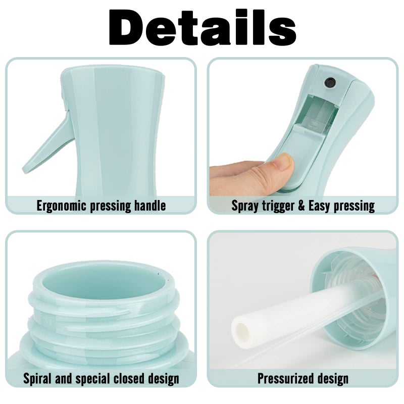 Zuhose Continuous Spray Bottle  6.8Oz /200Ml Hair Mister Spray Bottle  Mist Spray Bottle For Hair  Fine Mist Water Spray Bottle For Salons Barber  Plants  Skin Care  Cleaning(Blue 1 Pack) - Image 3